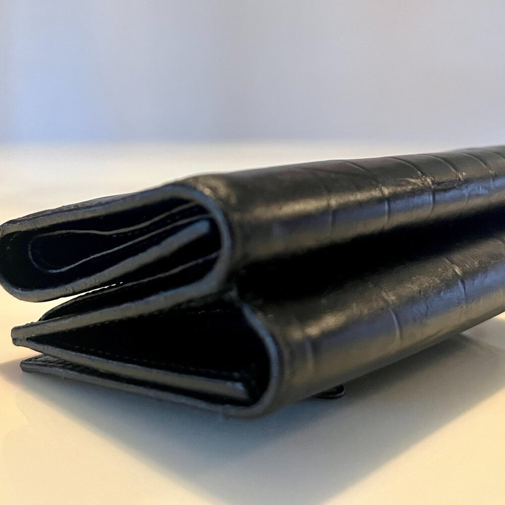 Balenciaga Black Croc Neo Classic Bifold Wallet - Picture 13 of 14